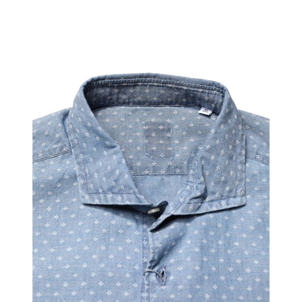 Domenico Tagliente Blue Long Sleeve Collared Casual Men's Shirt